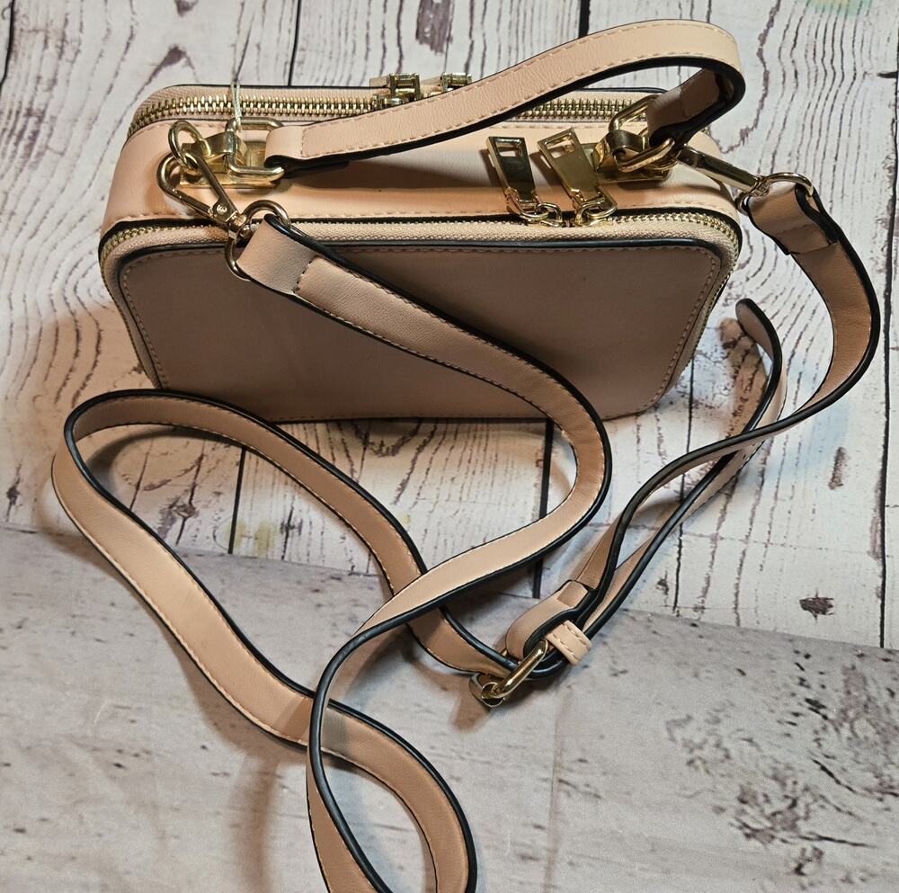 Unbranded Satchel Handbag w/ Strap Vegan Leather 8 3/4" x 5" Blush Pink